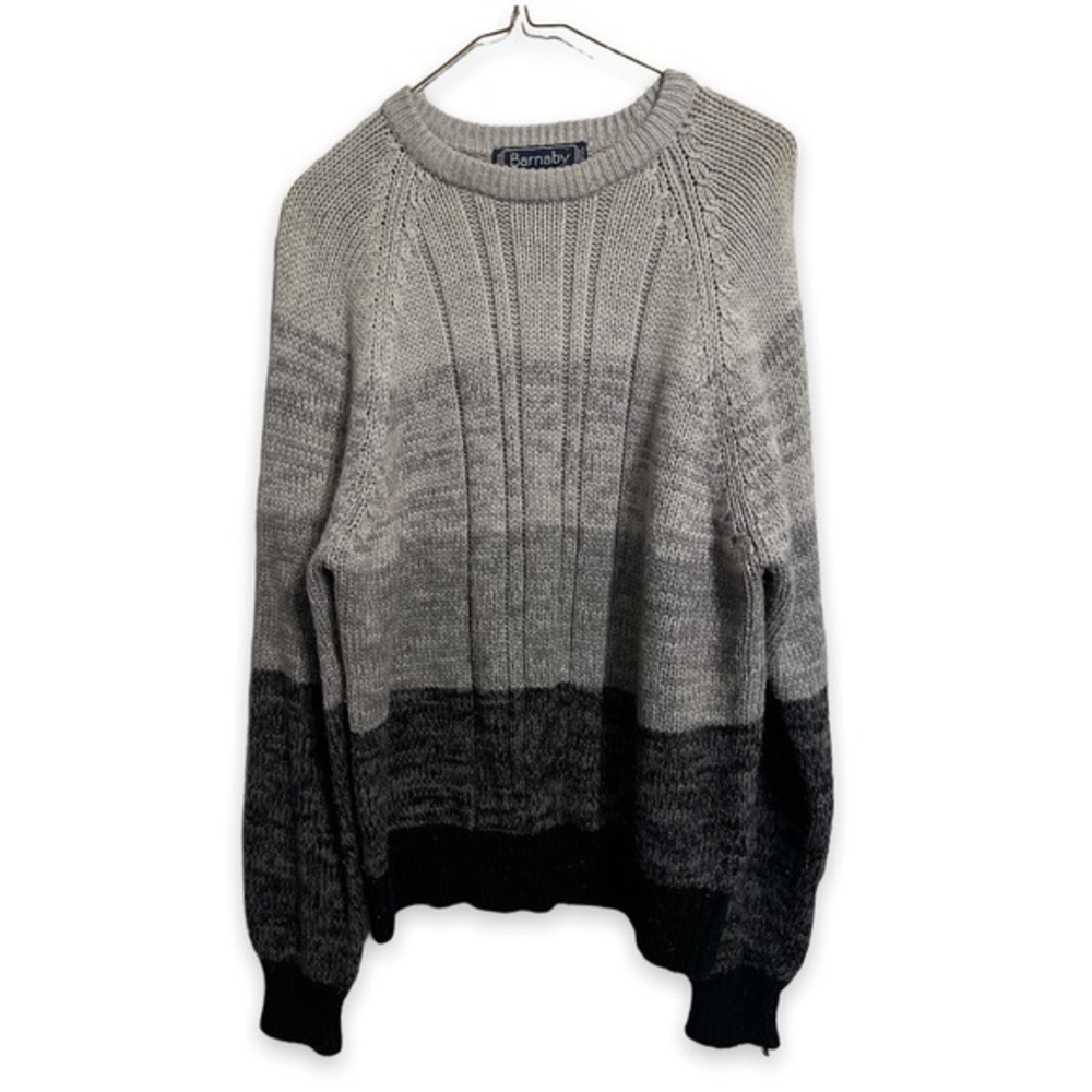 Vintage Barnaby Sweater Acrylic Cableknit Cabin Colorblock Knit XL